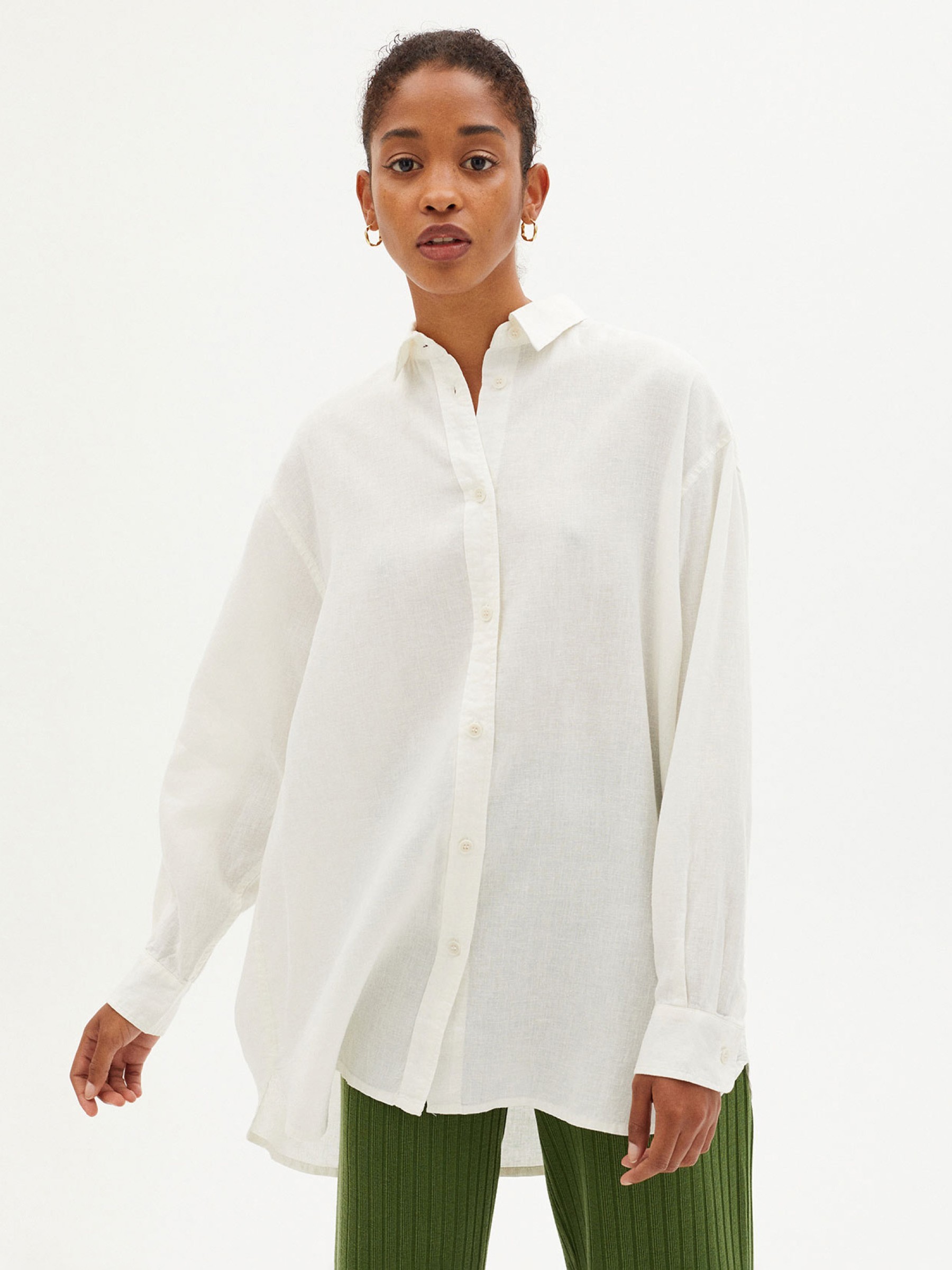 Bluse Gia Oversized Blouse white hemp Thinking Mu