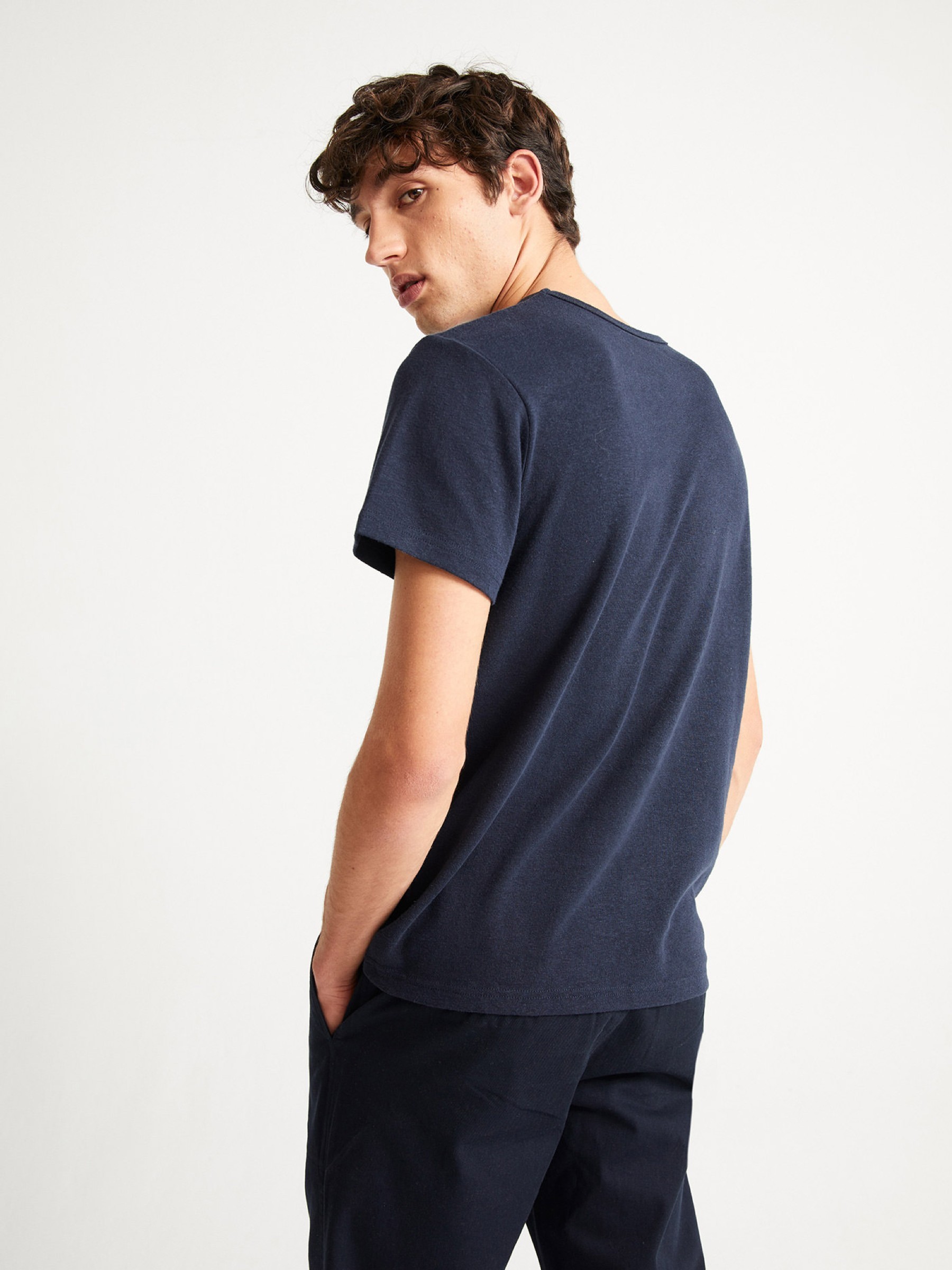 Hemp T-Shirt navy Thinking Mu