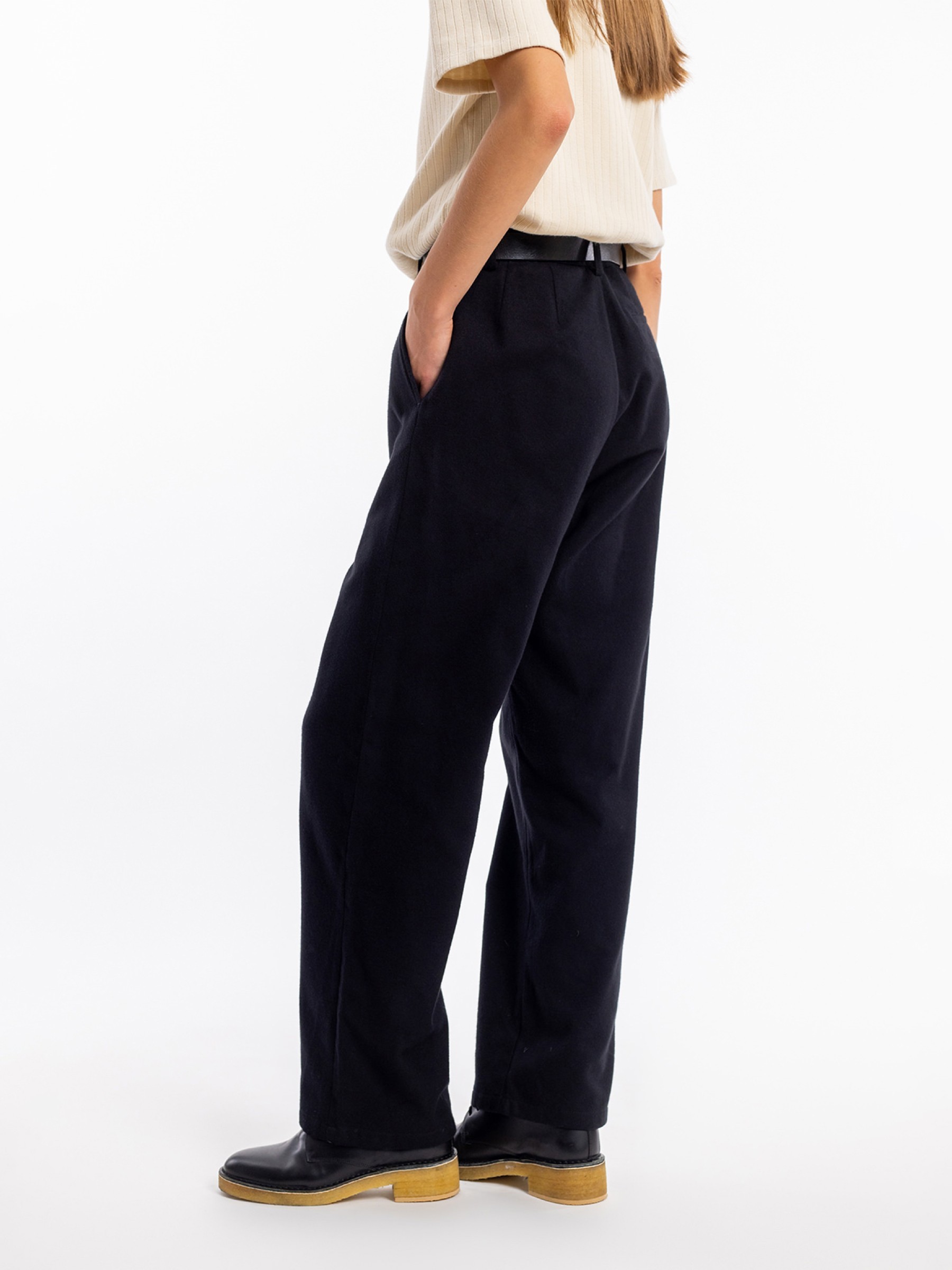 Hose Flannel Pantalone black Rotholz