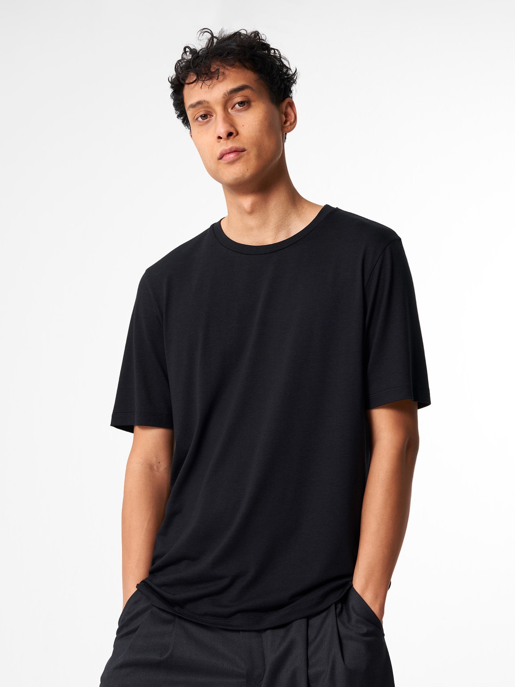 T-Shirt Iconic Tencel/Cotton wooden black pinqponq