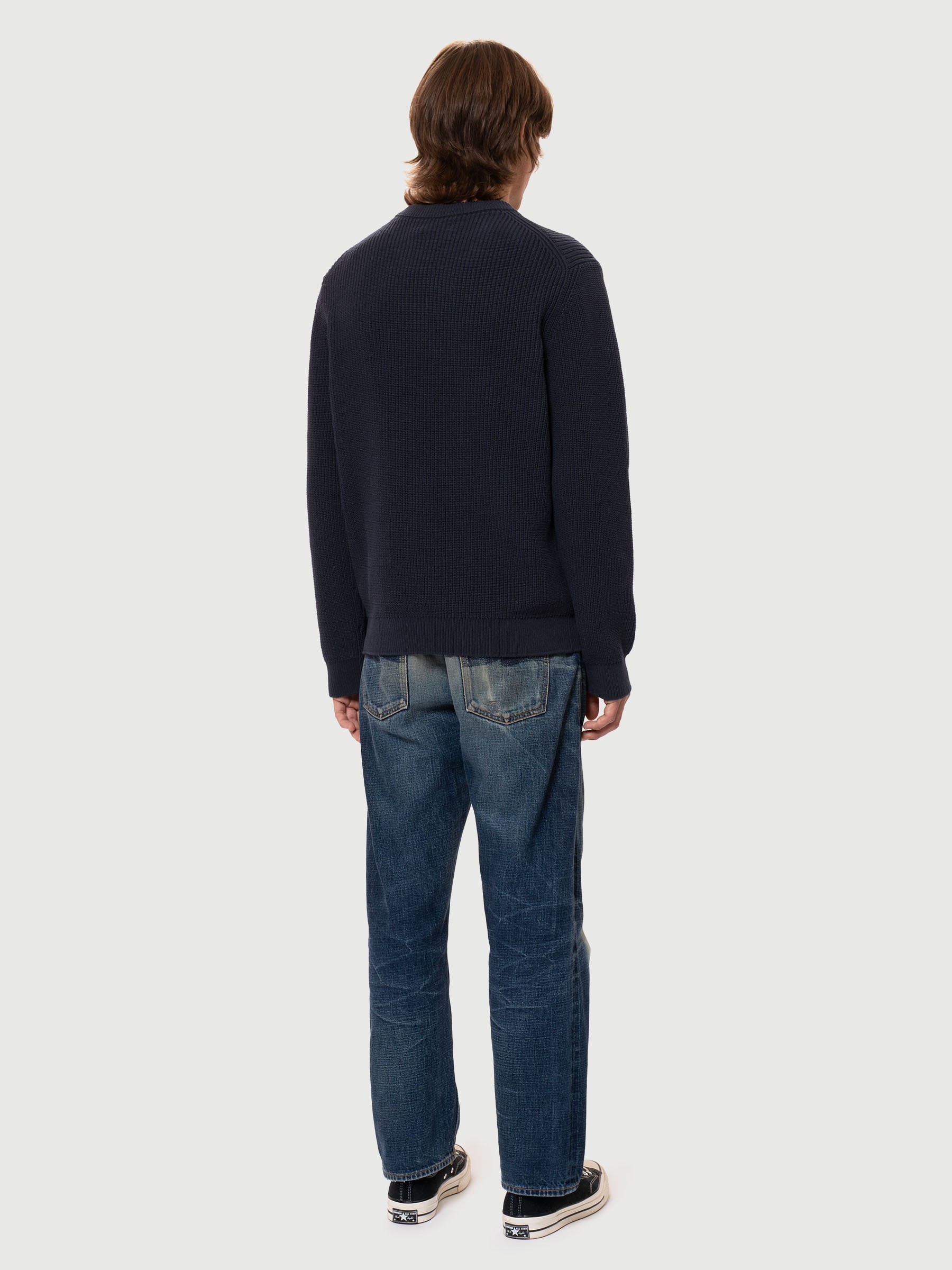 Pullover August Rib Cotton navy Nudie Jeans