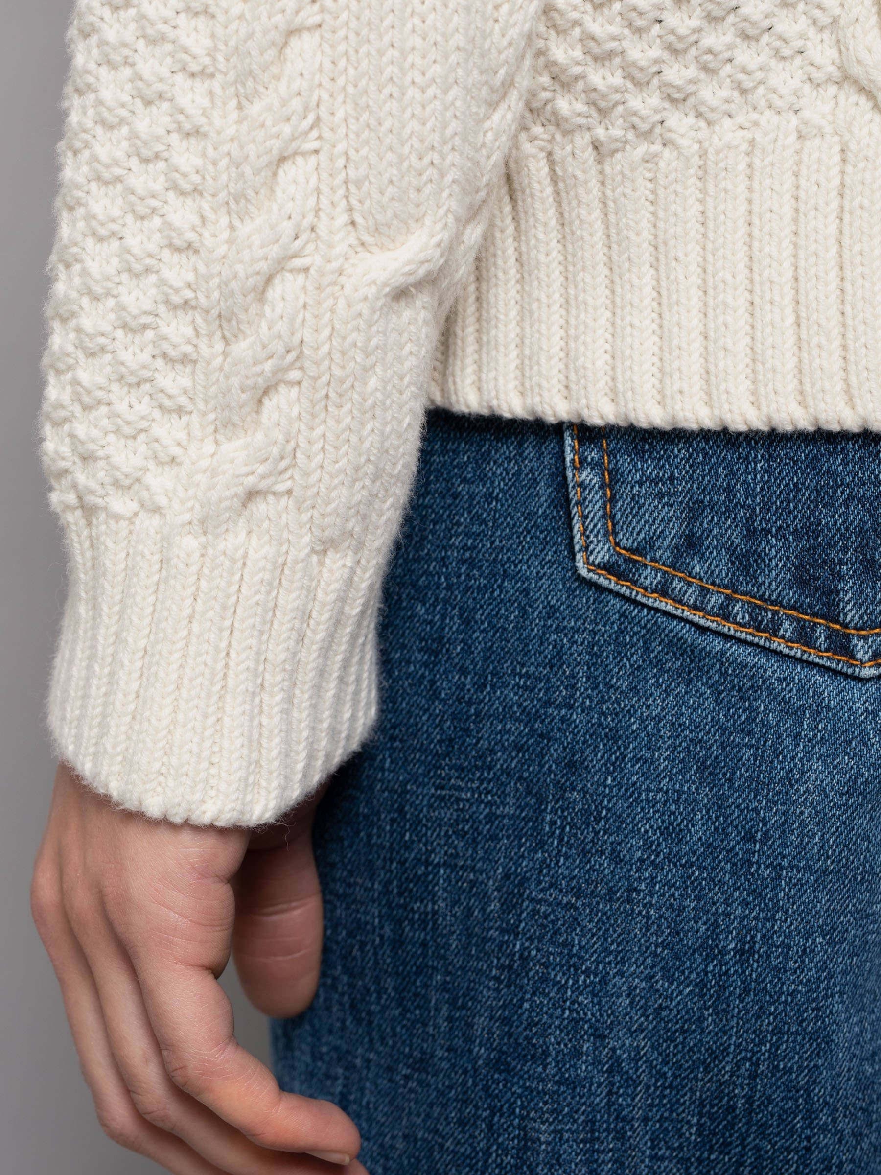 Pullover Jenny Cable Knit chalk white Nudie Jeans