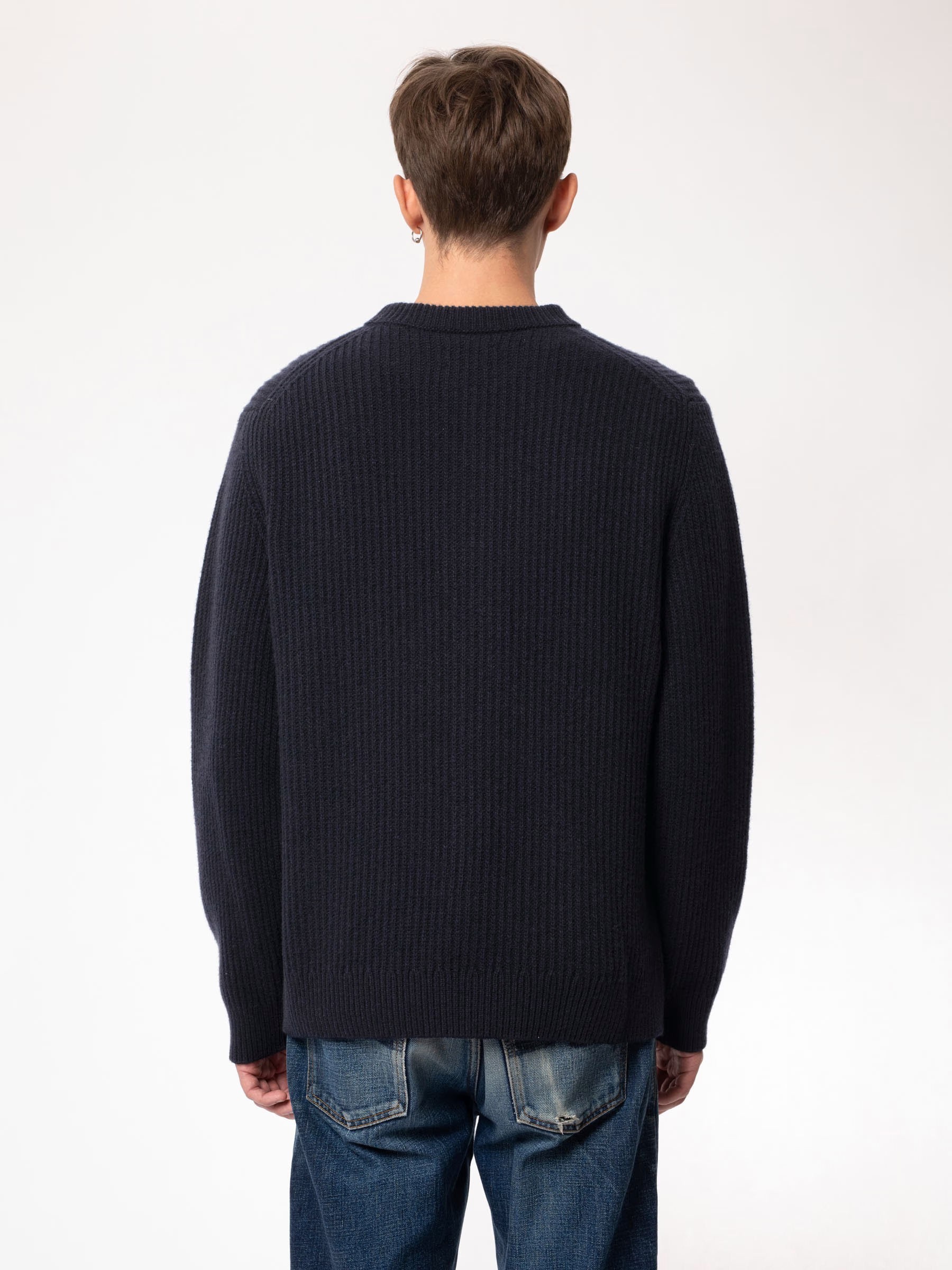 Pullover August Wool Rib navy Nudie Jeans