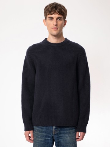 Pullover August Wool Rib navy Nudie Jeans