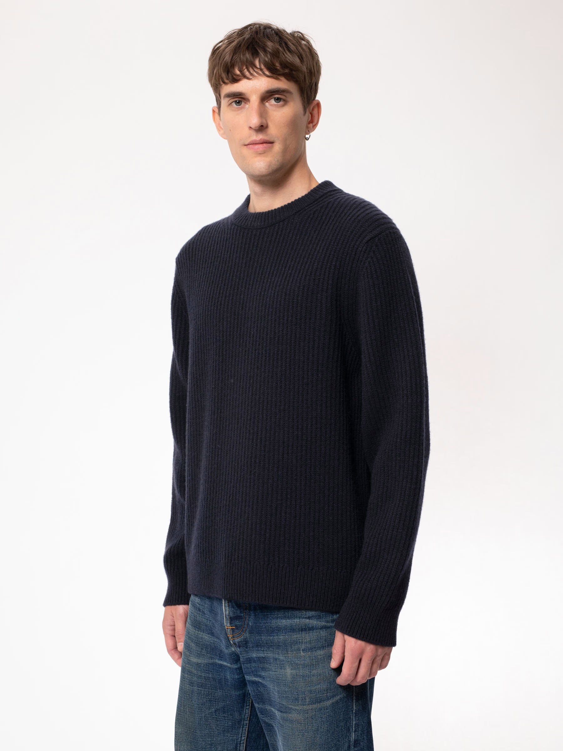 Pullover August Wool Rib navy Nudie Jeans