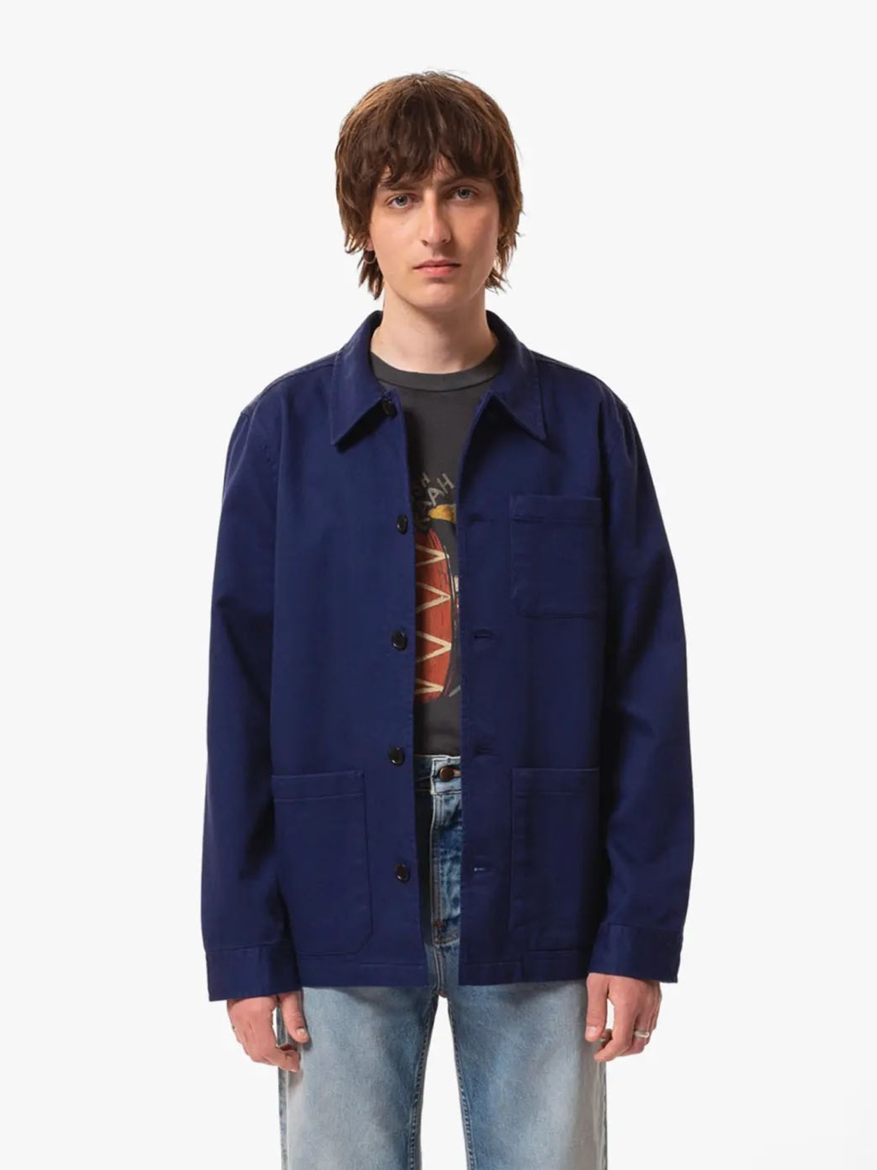 Jeanshemd Barney Worker Jacket mid blue Nudie Jeans