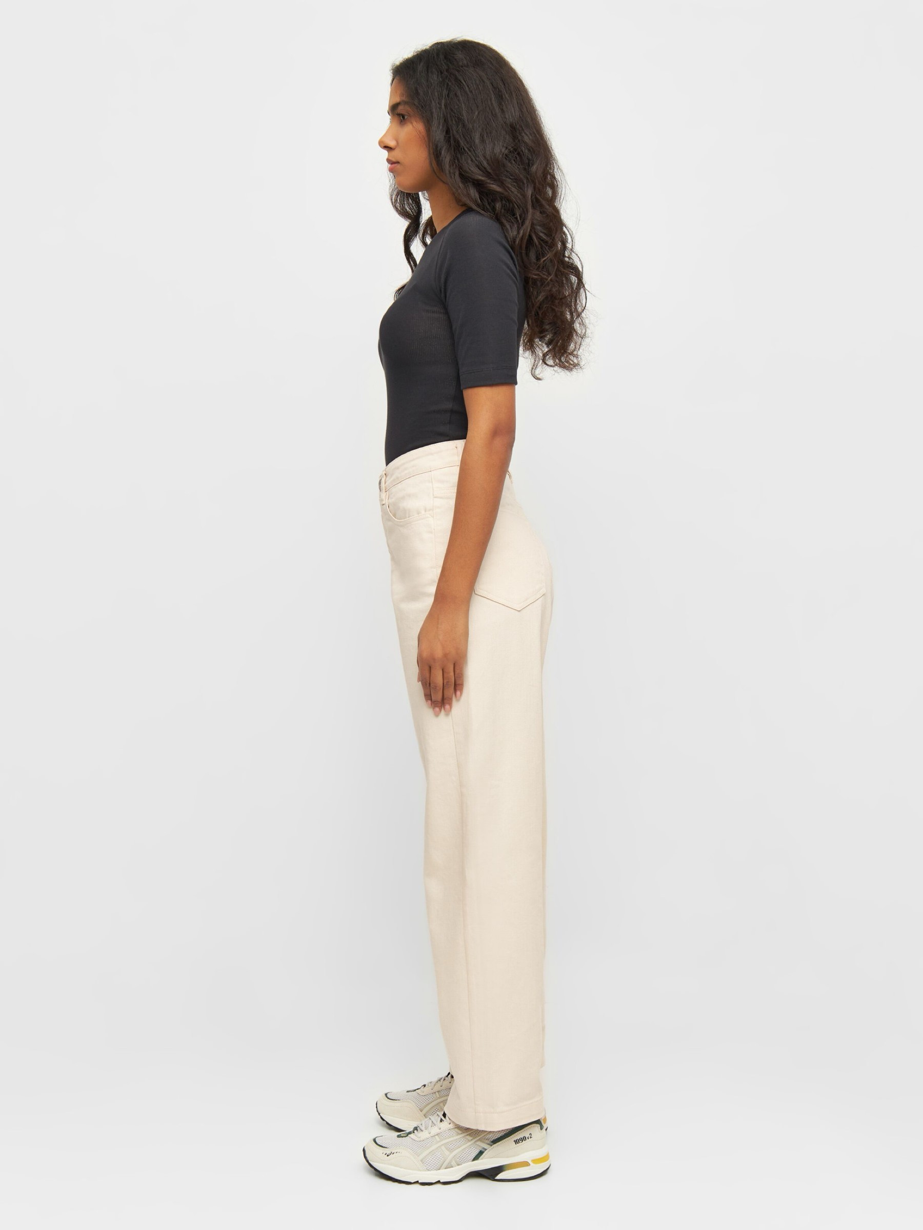 Hose Chloe Barrel High Rise Twill 5 Pocket Pants buttercream Knowledge Cotton Apparel