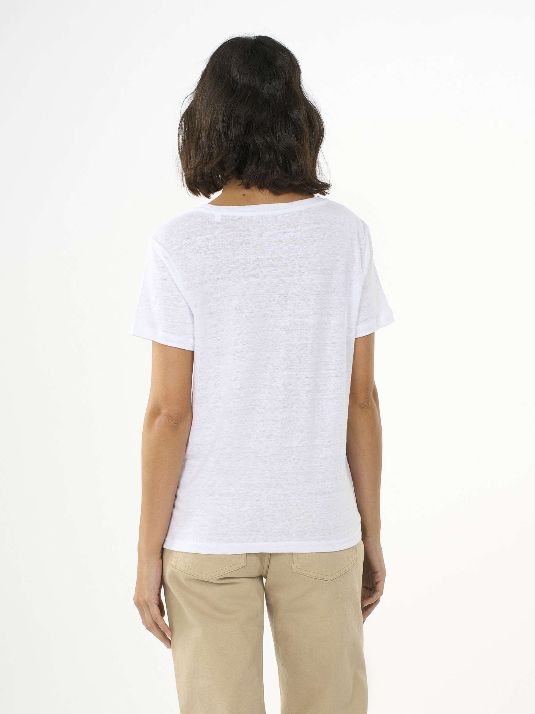 Reg Linen T-Shirt bright white Knowledge Cotton Apparel