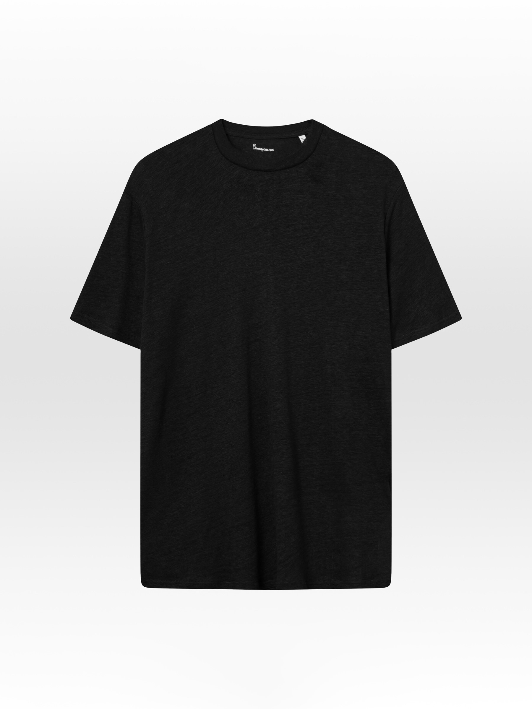 Linen T-Shirt black jet Knowledge Cotton Apparel