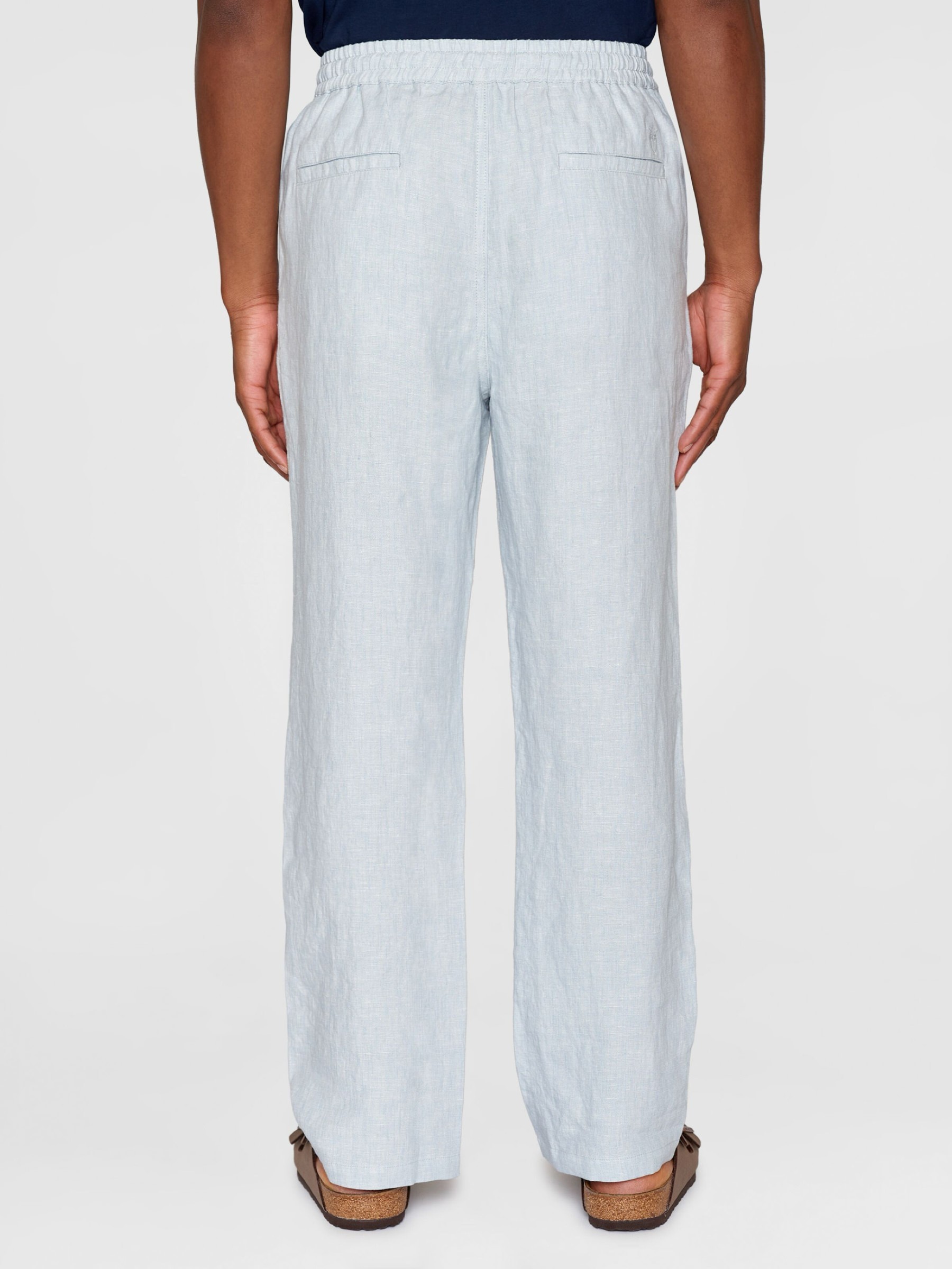 Hose Fig Loose Linen Pant dusk blue Knowledge Cotton Apparel