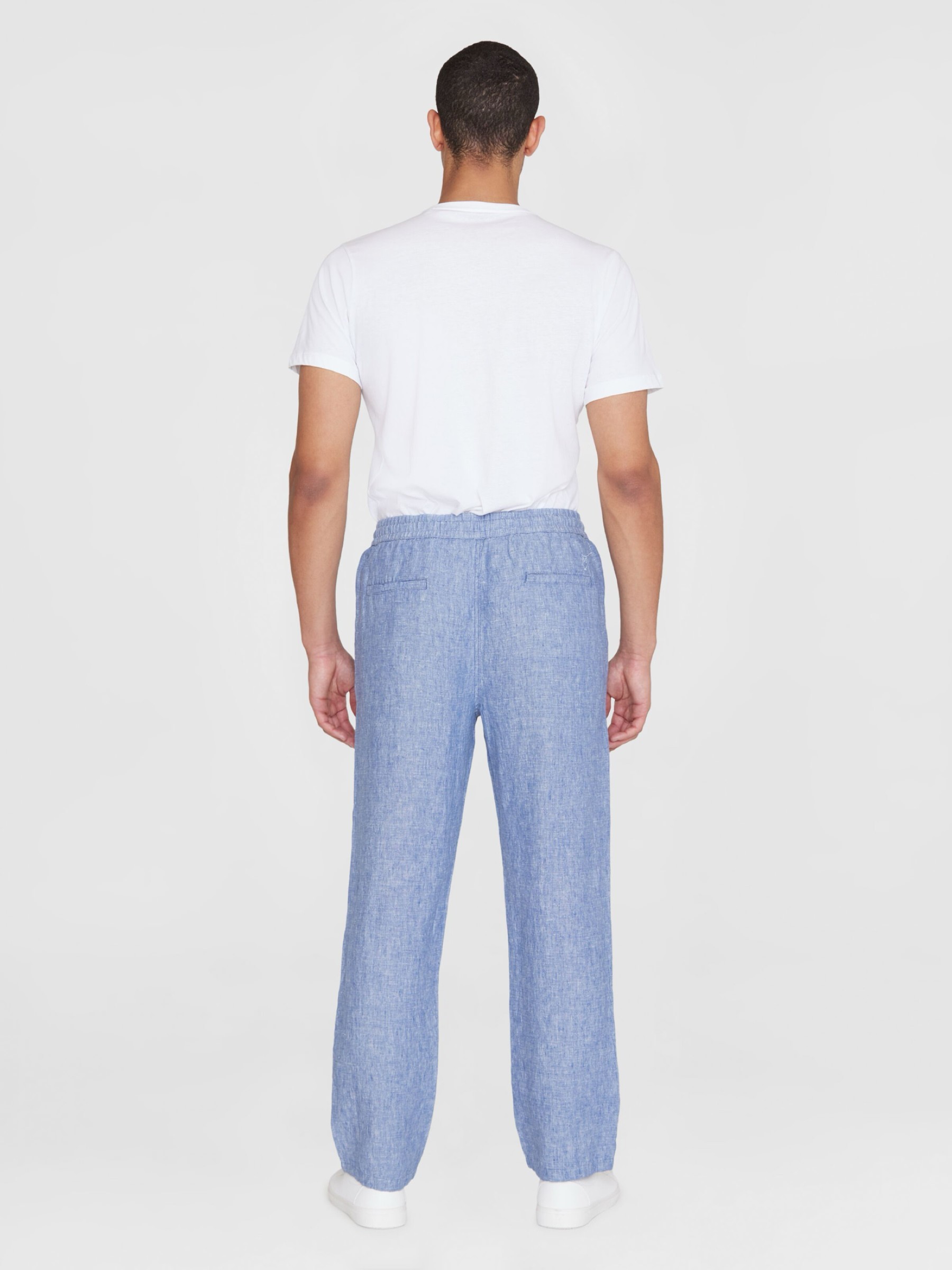 Hose Fig Loose Linen Pant moonlight blue Knowledge Cotton Apparel