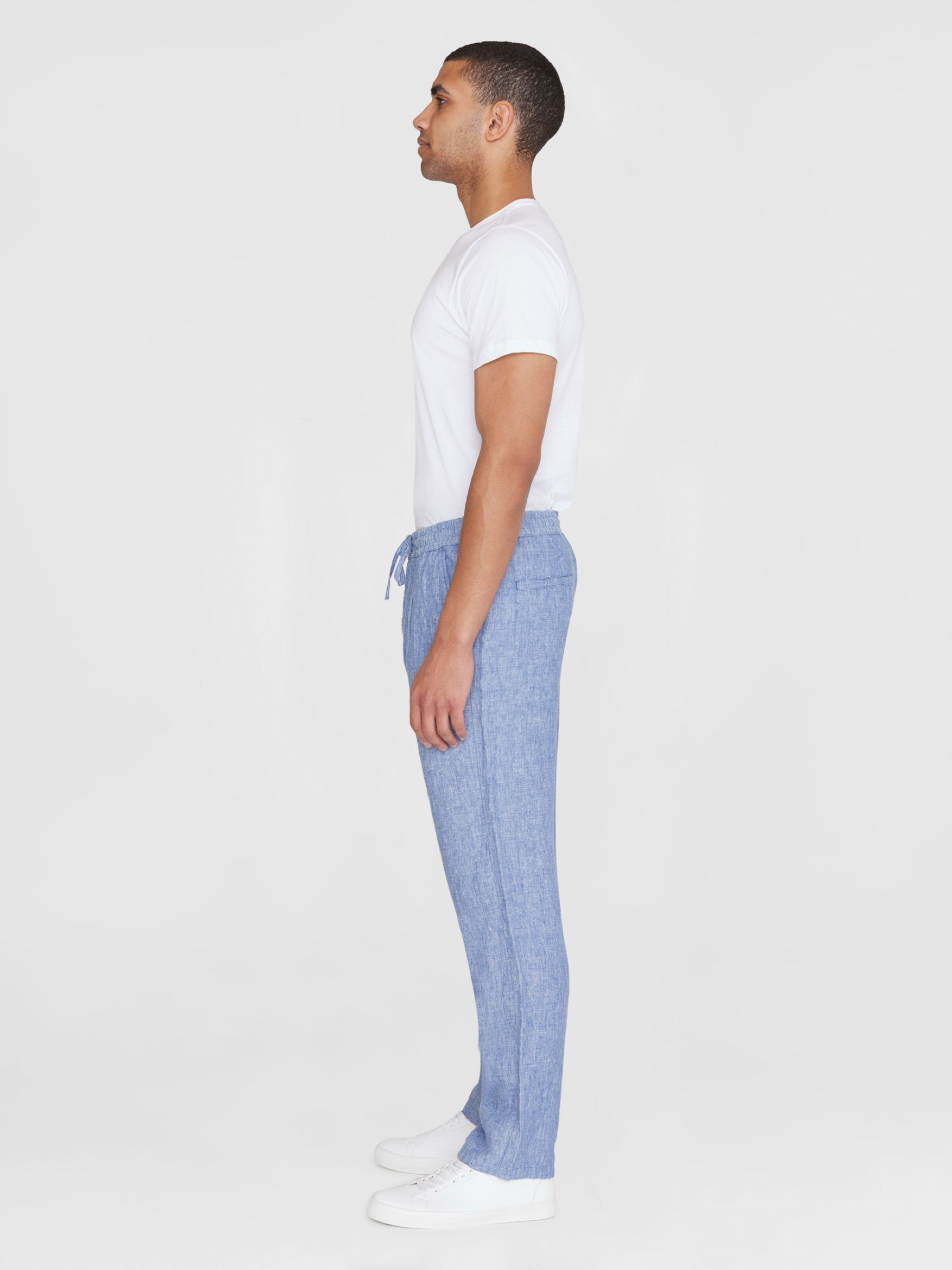 Hose Fig Loose Linen Pant moonlight blue Knowledge Cotton Apparel