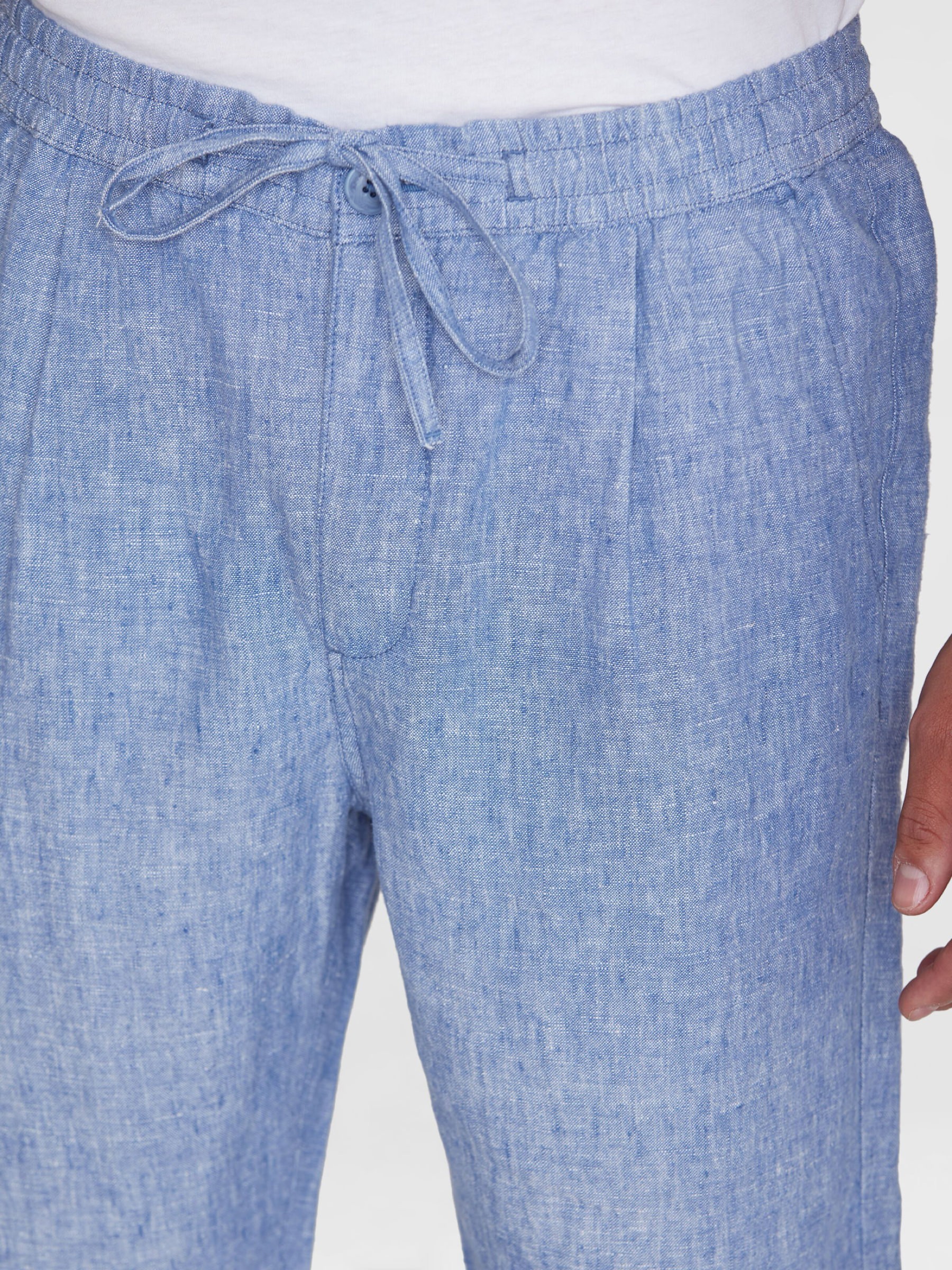 Hose Fig Loose Linen Pant moonlight blue Knowledge Cotton Apparel