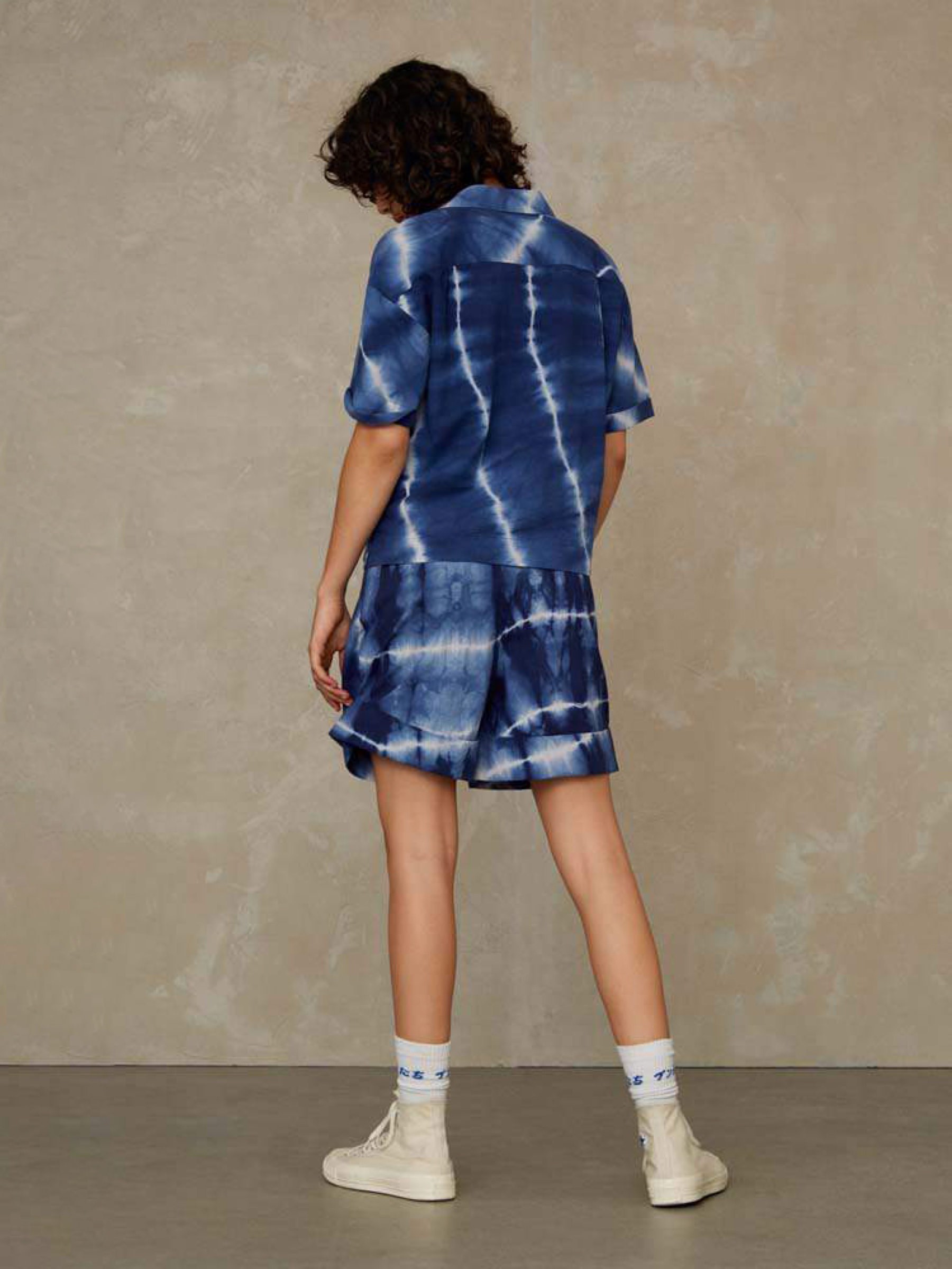 Bluse Athalie Short Sleeve tye die circles Kings of Indigo – K.O.I.