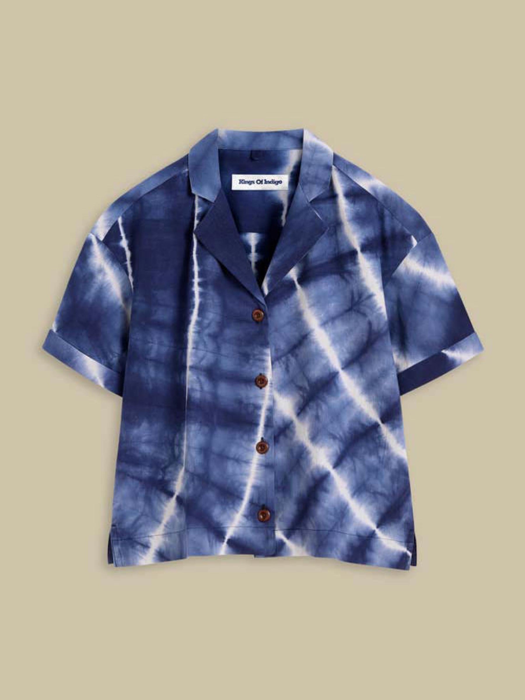 Bluse Athalie Short Sleeve tye die circles Kings of Indigo – K.O.I.