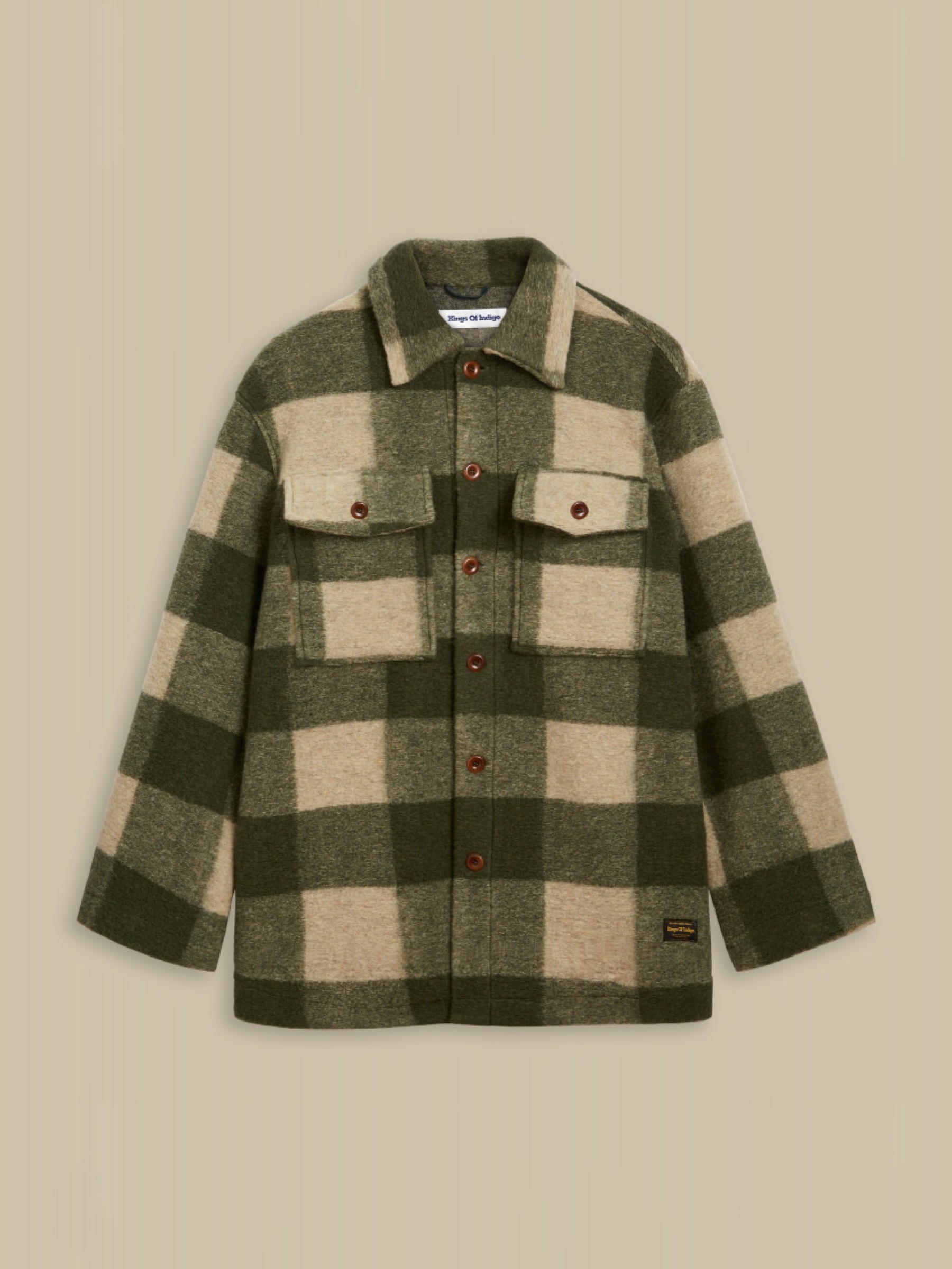 Overshirt Ariko forest green check Kings of Indigo – K.O.I.