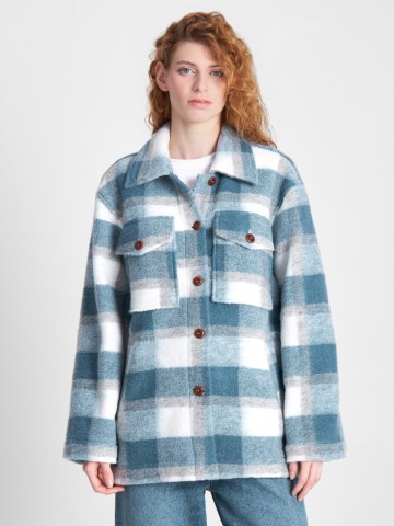 Overshirt Ariko faded blue check Kings of Indigo – K.O.I.